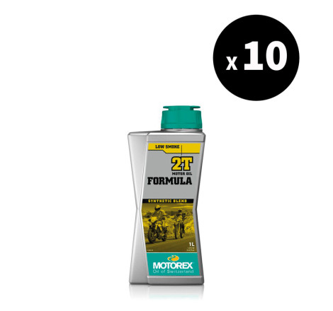 Pack 10 Huile moteur MOTOREX Formula 2T 1L – Huile 2 temps haute performance moto et scooter prémix