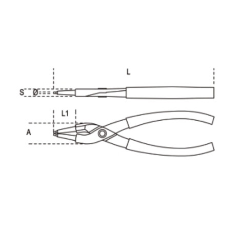 Pince à circlips intérieurs Beta becs droits 180 mm