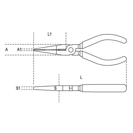 Pince à becs plats longs Beta 200 mm bi-matière confort
