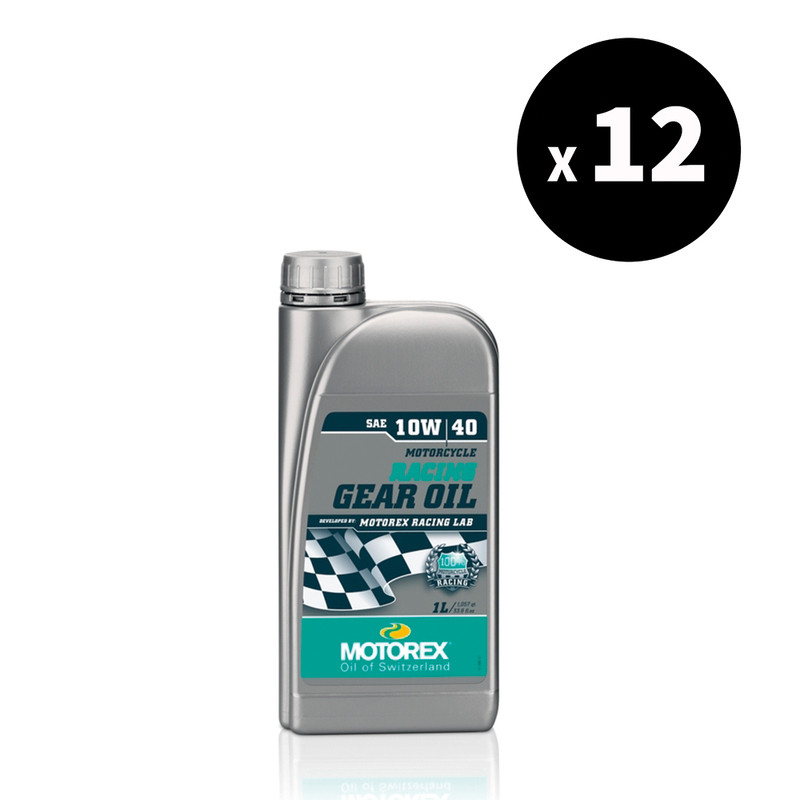 12x Huile MOTOREX Racing Gear Oil 1W4 1L - performance boîte de vitesse haute compétition