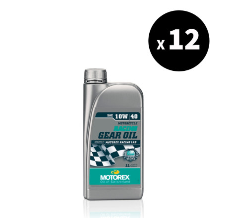 12x Huile MOTOREX Racing Gear Oil 1W4 1L - performance boîte de vitesse haute compétition