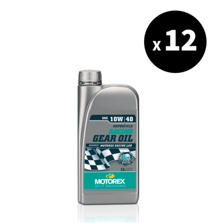 12x Huile MOTOREX Racing Gear Oil 1W4 1L - performance boîte de vitesse haute compétition