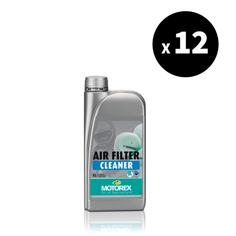 12x Nettoyant filtre à air MOTOREX Air Filter Cleaner biodégradable 1L - entretien moto haute performance
