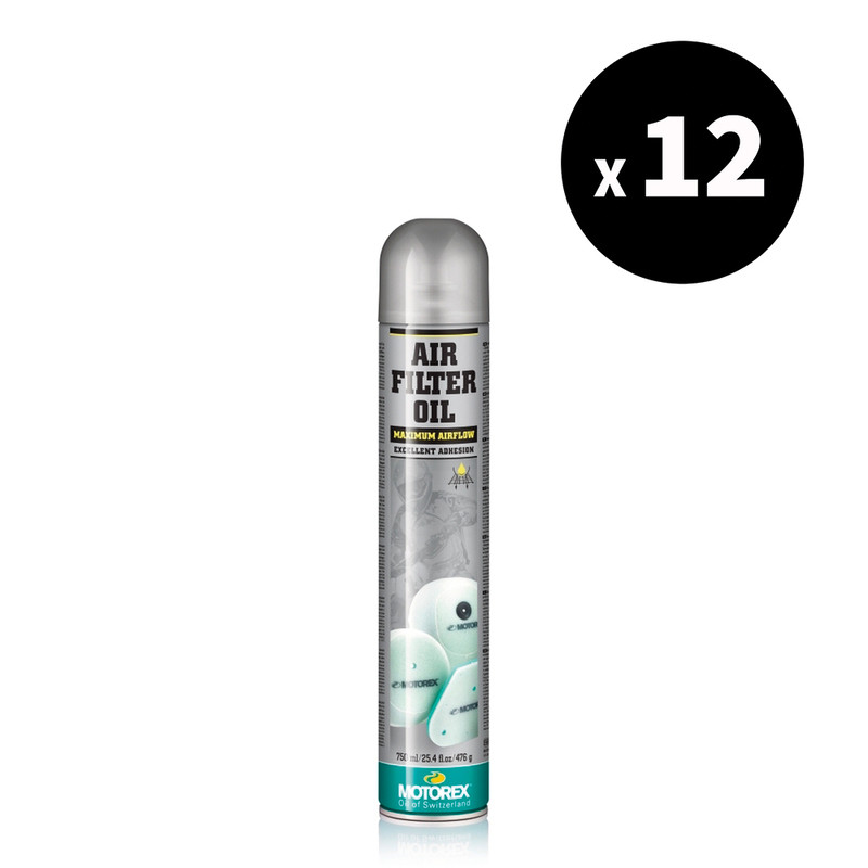 12x Spray huile filtre à air MOTOREX Air Filter 26 75ml - protection moteur moto tout-terrain
