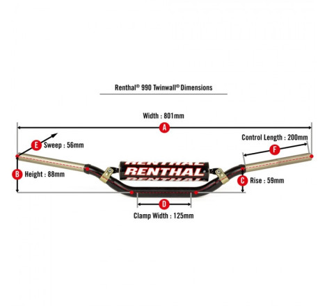 Guidon RENTHAL Twinwall 990 noir