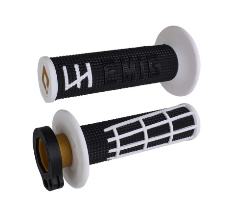 Revêtements de poignées ODI EMIG 2.0 V2 Lock-On noir/blanc