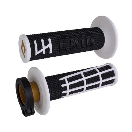 Revêtements de poignées ODI EMIG 2.0 V2 Lock-On noir/blanc