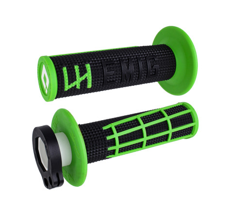 Revêtements de poignées ODI EMIG 2.0 V2 Lock-On noir/vert