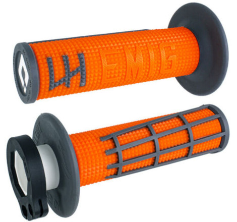 Revêtements de poignées ODI EMIG 2.0 V2 Lock-On graphite/orange