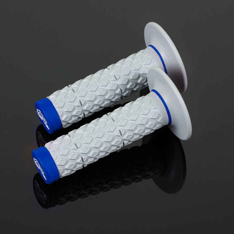 Revêtements Renthal MX Dual Glue-On Comfort grips gris/bleu