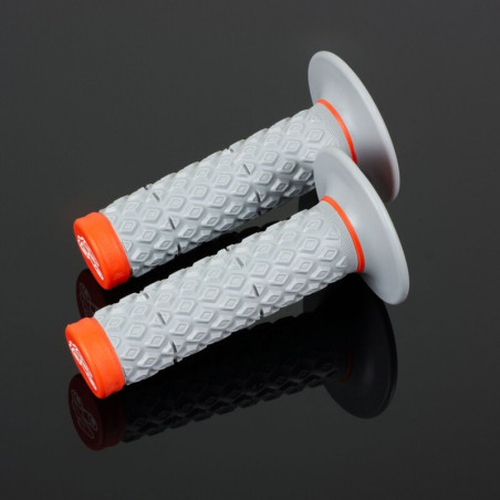 Revêtements Renthal MX Dual Glue-On Comfort grips gris/orange
