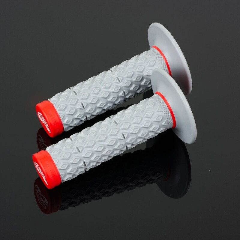 Revêtements Renthal MX Dual Glue-On Comfort grips gris/rouge