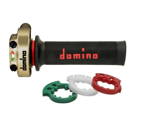 Poignée de gaz DOMINO XM2 Racing avec revêtements A450 - or/noir
