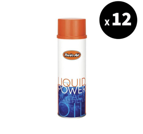 12x Spray huile filtre à air TWIN AIR Liquid Power 500ml - protection moteur moto tout-terrain