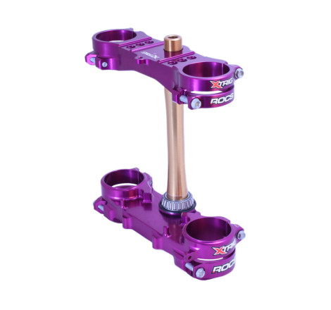 Té de fourche XTRIG ROCS Tech – Violet 125 YZ 2006 à 2026