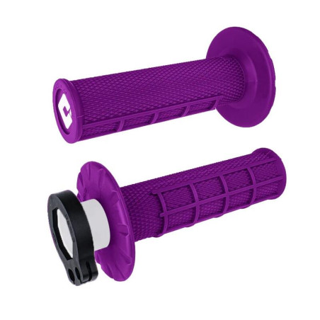 Poignées ODI Emig V2 Lock-On Semi-Gaufrée – Haute Performance Moto violet
