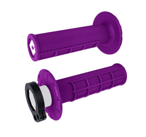 Poignées ODI Emig V2 Lock-On Semi-Gaufrée – Haute Performance Moto violet