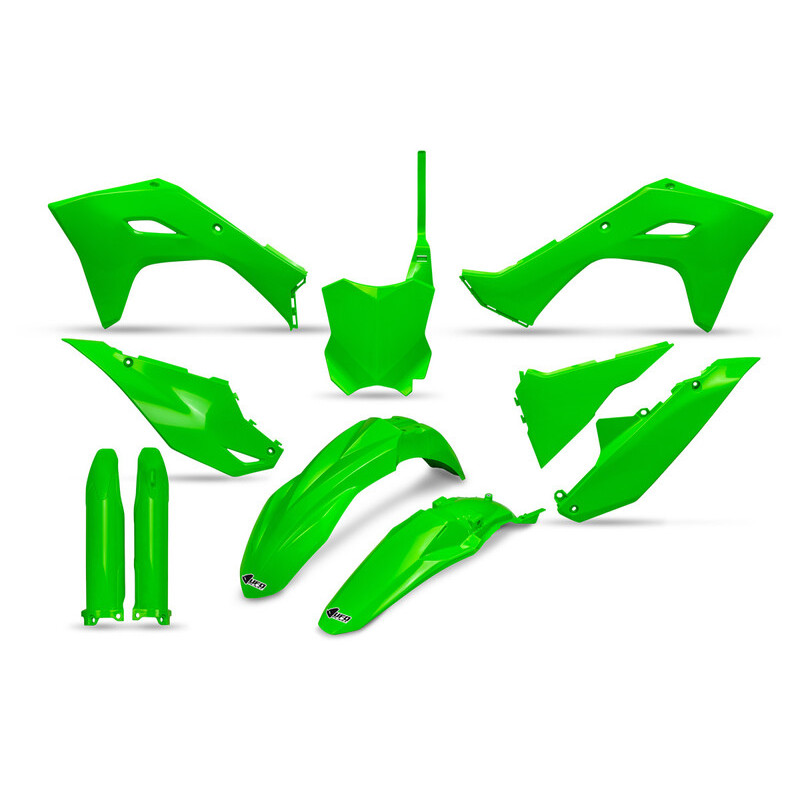 Kit plastiques complet UFO Vert Fluo pour Kawasaki KX-F 250 / 450