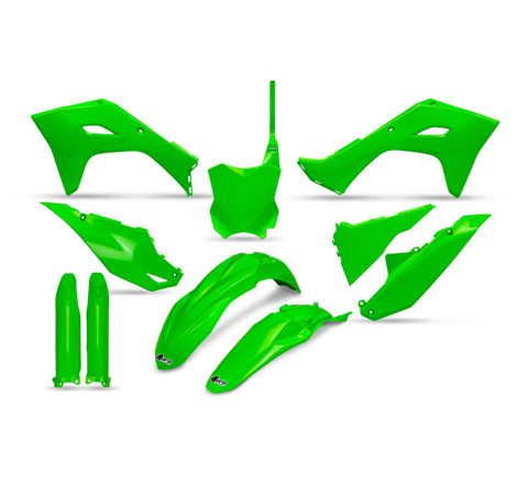 Kit plastiques complet UFO Vert Fluo pour Kawasaki KX-F 250 / 450