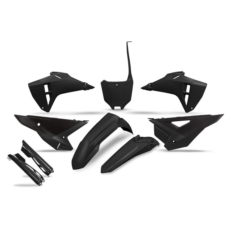 Kit plastiques complet + protections de fourche UFO Noir pour Honda CRF 250 / 450 – 2025