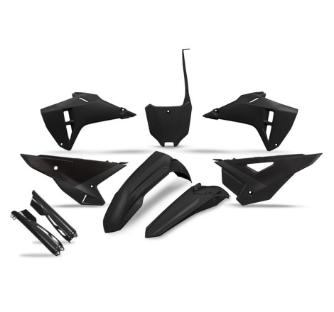 Kit plastiques complet + protections de fourche UFO Noir pour Honda CRF 250 / 450 – 2025