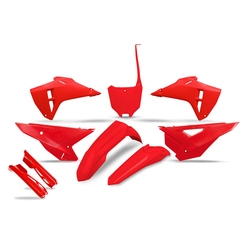 Kit plastiques complet + protections de fourche UFO Rouge pour Honda CRF 250 / 450 – 2025