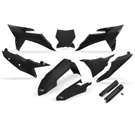 Kit plastiques complet + protections de fourche UFO - noir 125/250/350/450 SX/SX-F