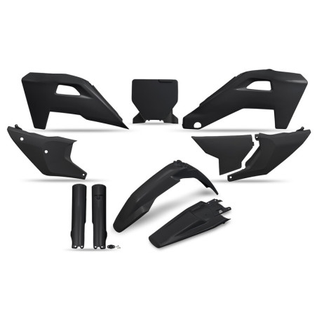 Kit plastiques complet + protections de fourche UFO Noir pour Husqvarna TC / FC 125 / 250 / 350 / 450