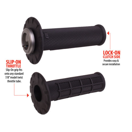 Revêtements universels ODI Lock-On semi-gaufré grips noir/noir