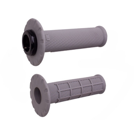 Revêtements universels ODI Lock-On semi-gaufré grips gris/argent
