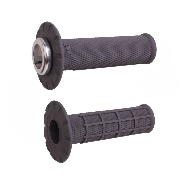 Revêtements universels ODI Lock-On semi-gaufré grips graphite/argent
