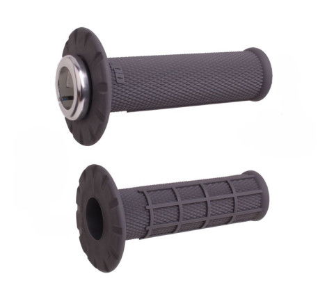 Revêtements universels ODI Lock-On semi-gaufré grips graphite/argent