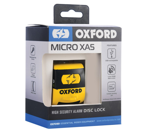 Bloque-disque OXFORD XA5 Alarm - jaune & noir
