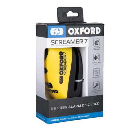 Bloque-disque OXFORD Screamer 7 - Ø7mm jaune/noir