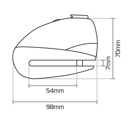 Bloque-disque OXFORD Screamer 7 - Ø7mm noir