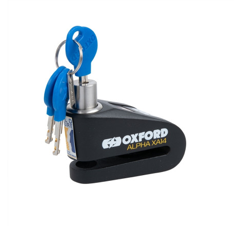 Bloque-disque alarme OXFORD XA14 - Ø14mm inox noir