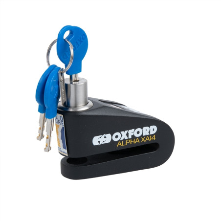 Bloque-disque alarme OXFORD XA14 - Ø14mm inox noir
