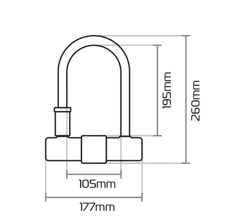 Antivol U OXFORD Magnum avec support - 170x285mm