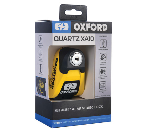 Bloque-disque alarme OXFORD XA10 - Ø10mm jaune/noir