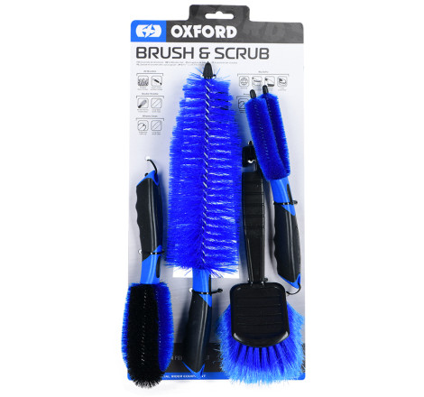 Kit de brosses de nettoyage Oxford Products - entretien moto complet et précis haute efficacité
