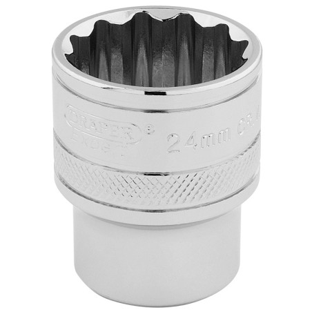 Douille DRAPER 1/2" 12 Pans Hi-Torq® 24 mm | Douille Haute Performance Mécanique