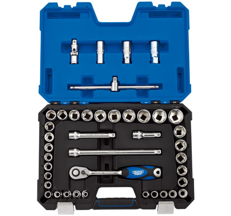 Coffret Douilles & Cliquet DRAPER 1/2" Métrique & Pouce 41 Pièces | Kit Complet Mécanique