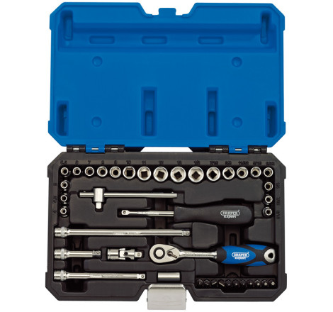 Coffret Douilles & Cliquet DRAPER 1/4" Métrique & Pouce 40 Pièces | Kit Mixte Atelier