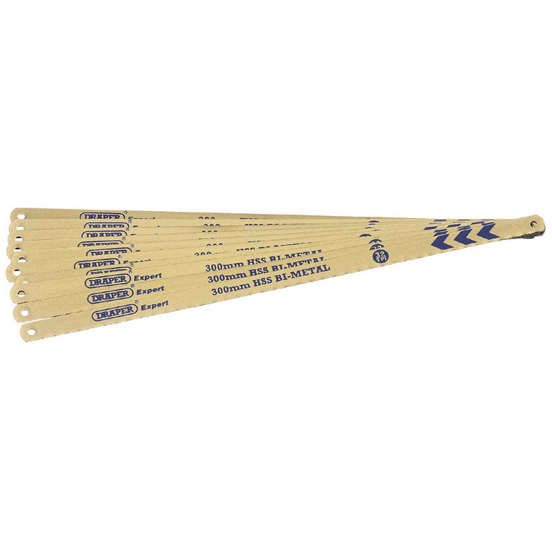 Lames de Rechange Bi-Métal DRAPER 300 mm | Lot de 10 pour Scie à Métaux