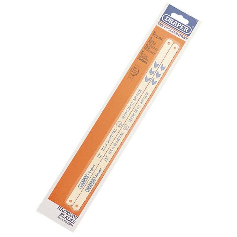 Lames de Rechange Bi-Métal DRAPER 300 mm | Lot de 2 pour Scie à Métaux