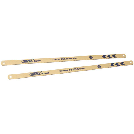 Lames de Rechange Bi-Métal DRAPER 300 mm | Lot de 2 pour Scie à Métaux