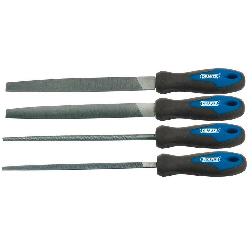 Jeu de 4 Limes DRAPER 200 mm | Coffret de Finition et Ajustage