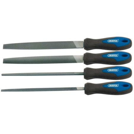 Jeu de 4 Limes DRAPER 200 mm | Coffret de Finition et Ajustage