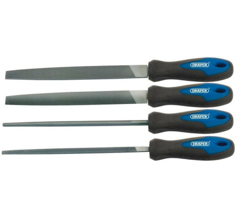 Jeu de 4 Limes DRAPER 200 mm | Coffret de Finition et Ajustage