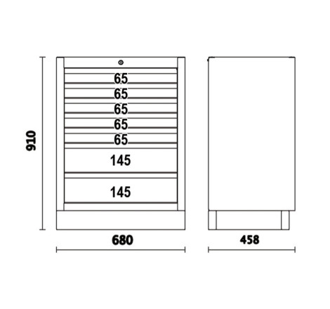 Module fixe Beta 7 tiroirs gris atelier outillage